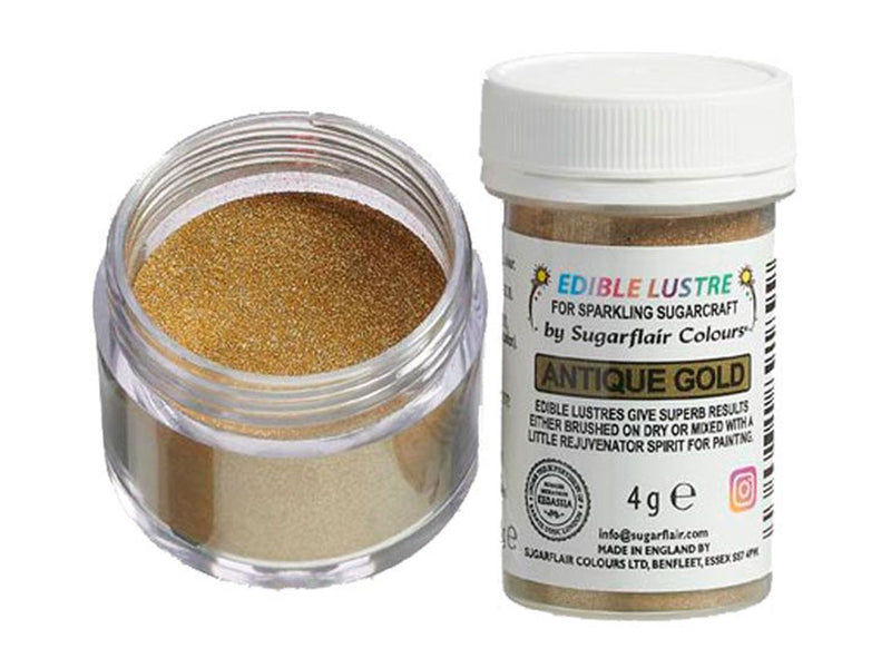 Sugarflair Puderfarbe Glanz Antique Gold, 4g