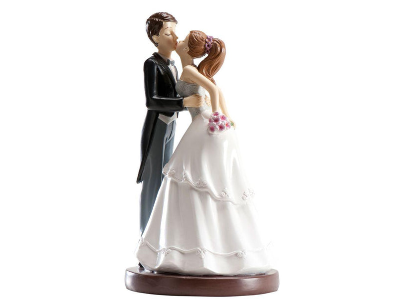 Tortenaufsatz Hochzeitspaar Kuss, 16cm - Tortendekoshop