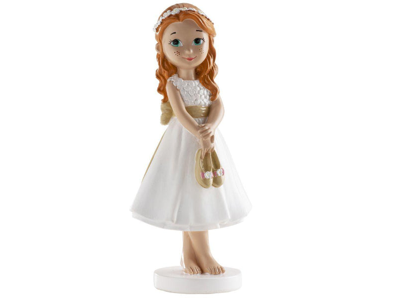 Tortenaufsatz Kommunion Mädchen barfuß, 13cm - Tortendekoshop