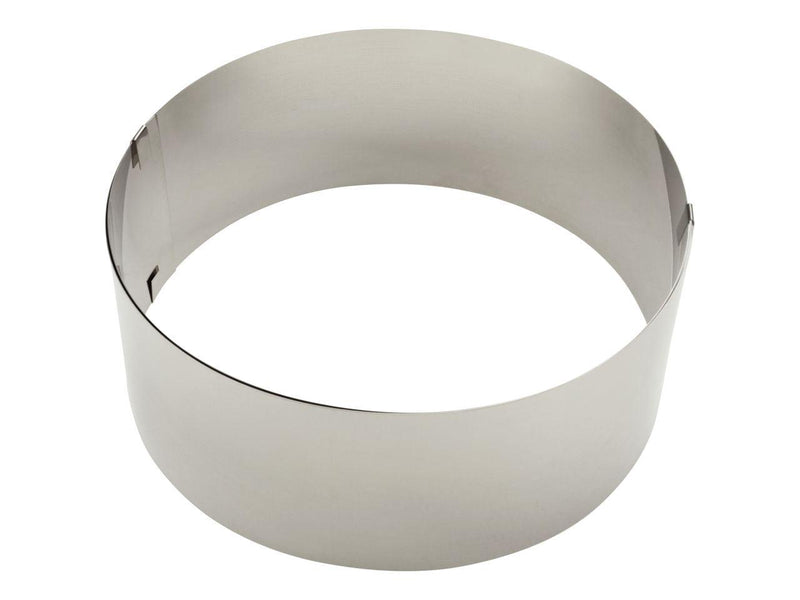 Tortenring, Backrahmen Edelstahl rund verstellbar, hoch, 8 cm - Tortendekoshop