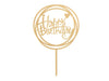 Tortentopper Happy Birthday gold, 15x10cm - Tortendekoshop