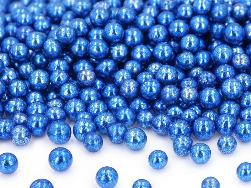 Weiche Zuckerperlen metallic dunkelblau, 7mm 80g - Tortendekoshop