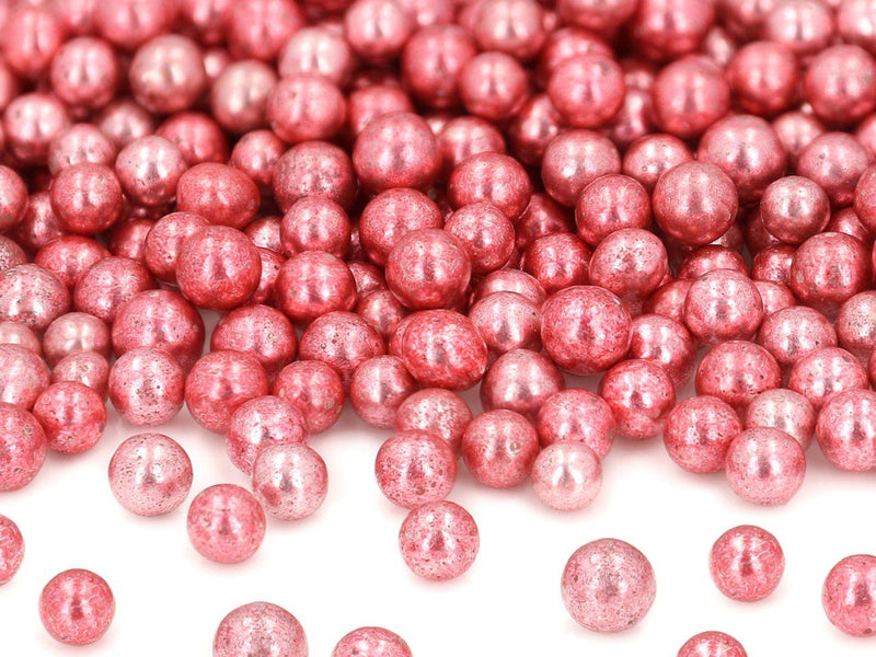 Weiche Zuckerperlen metallic pink, 7mm 80g - Tortendekoshop