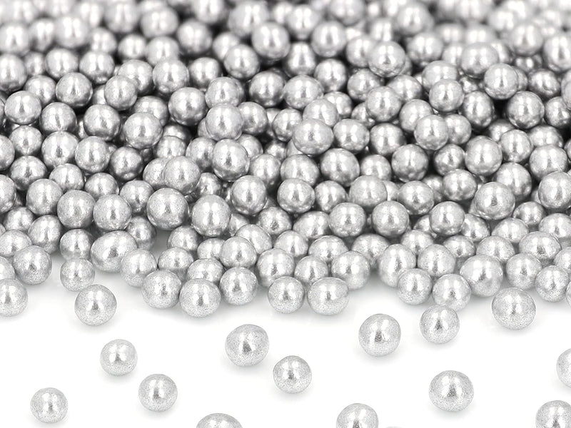 Zachte suikerparels zilver, 5mm 60g 