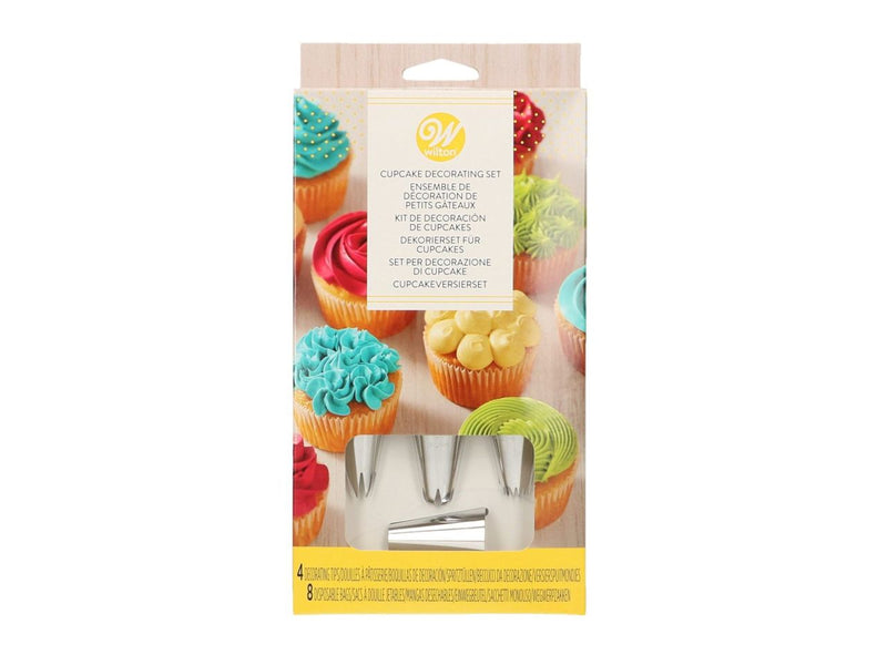 Wilton Cupcakes Decoratieset, Spuitzak + Spuitmondjes, 12-delig 