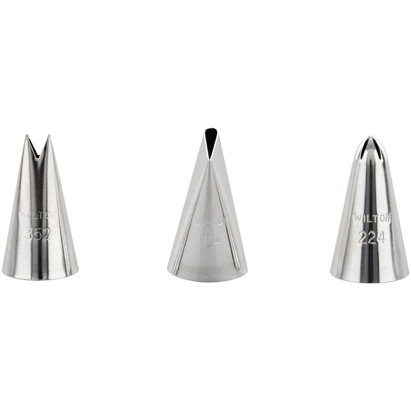 Wilton Decorating Tip #104, #352, #224 set/3