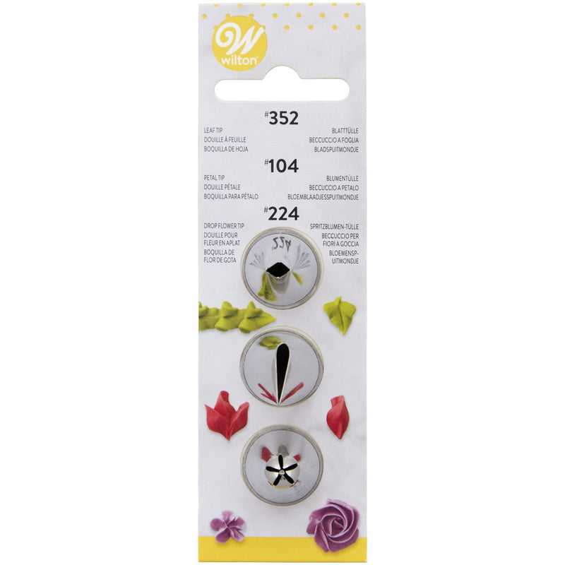 Wilton Decorating Tip #104, #352, #224 set/3