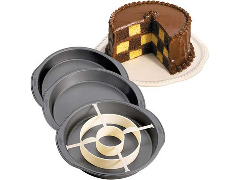 Wilton Checkerboard Ronde Taart, Set van 4 