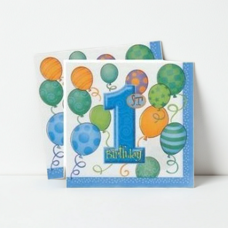 Serviette Jahr Birthday Servietten blau – Ansicht 2