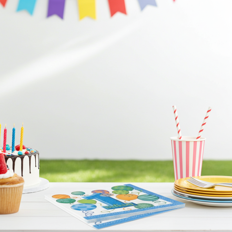 Serviette Jahr Birthday Servietten blau – Ansicht 3