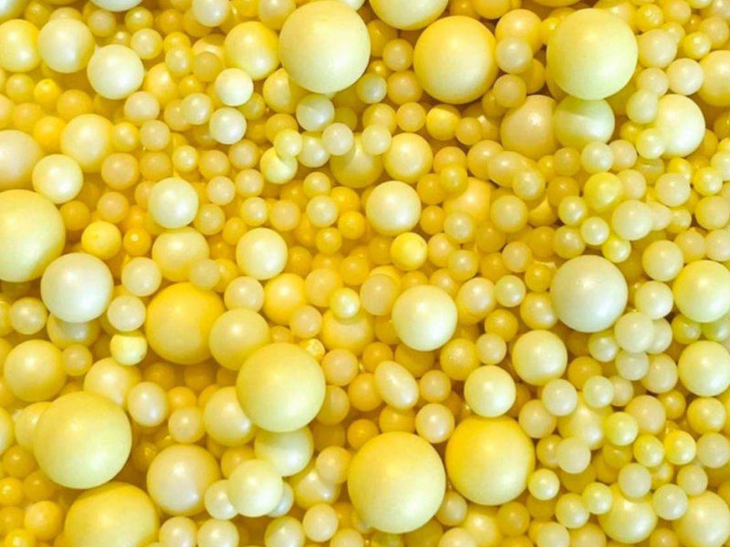 Zuckerdekor Mix Perlen gelb, 100g - Tortendekoshop