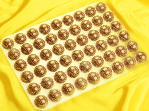 1 Folie Halbkugeln mit Linien, Vollmilch - Tortendekoshop