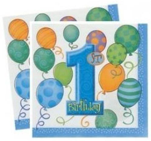 1 Jahr Birthday Servietten blau - Tortendekoshop