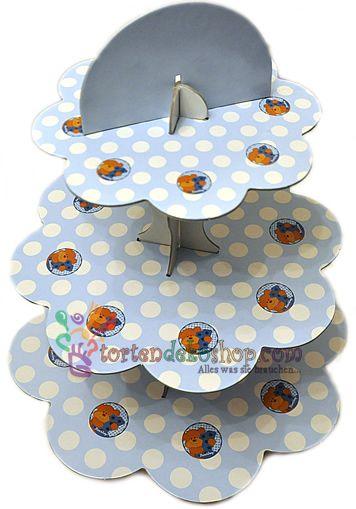 1 Jahr Blau Ständer mit Bären bedruckt - Tortendekoshop