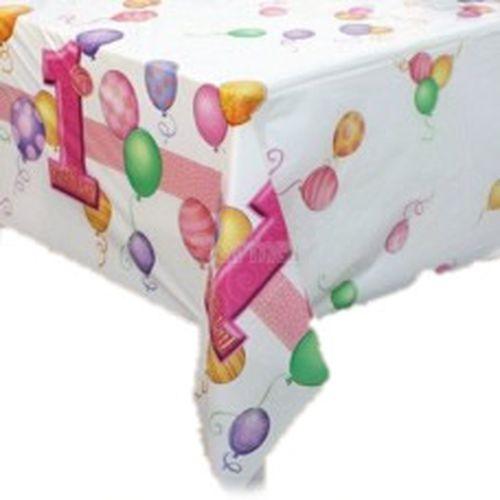 1 Jahr Deko Tischdecke rosa - Tortendekoshop
