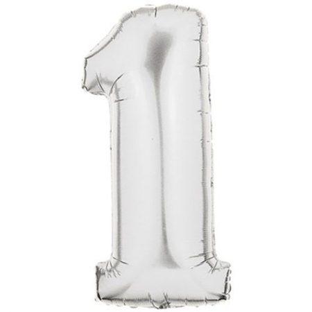 1 Jahr silber Folienballon - Tortendekoshop