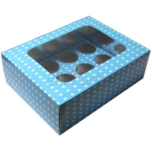 16er Cupcake Schachteln, Blau - Tortendekoshop