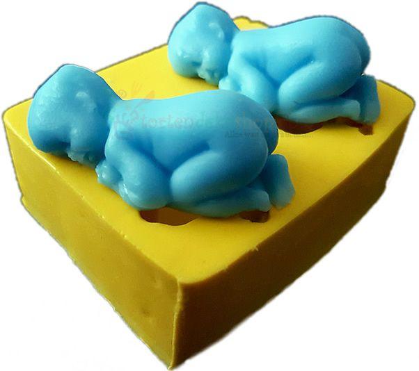 2 Baby Schlafende Silikonform - Tortendekoshop
