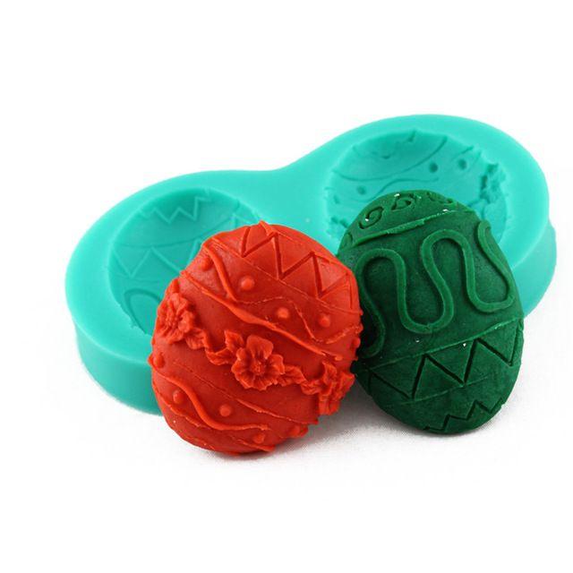 2 Ei mit Muster Silikonform - Tortendekoshop
