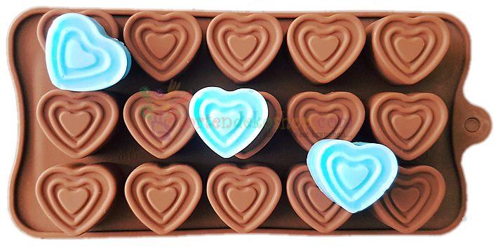 2 Herz Schokoladen Silikonform - Tortendekoshop