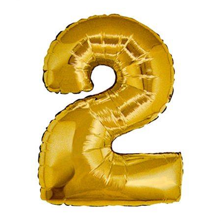 2 Jahr gold Folienballon - Tortendekoshop
