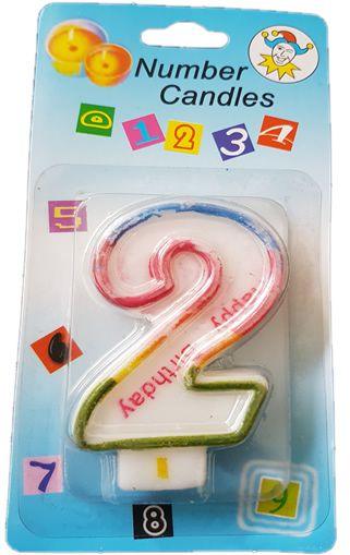2 Jahr Happy Birthday Kerzen - Tortendekoshop