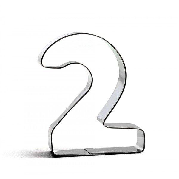 2 Jahr Mini Ausstechform, Edelstahl - Tortendekoshop