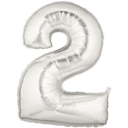 2 Jahr silber Folienballon - Tortendekoshop