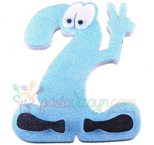 2 Jahr Tür Deko blau - Tortendekoshop