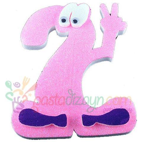 2 Jahr Tür Deko rosa - Tortendekoshop