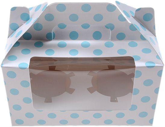 2er Cupcake Schachteln blau - Tortendekoshop