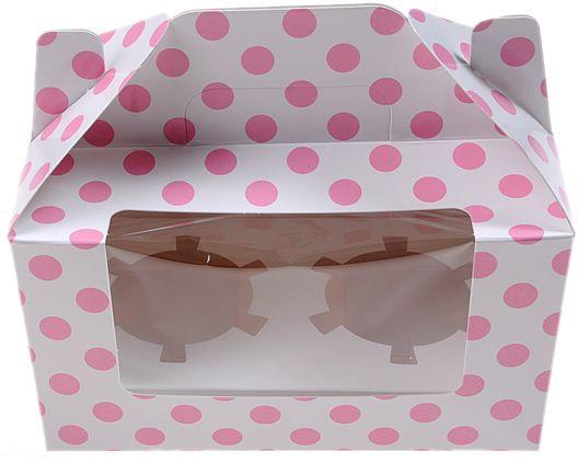 2er Cupcake Schachteln rosa - Tortendekoshop