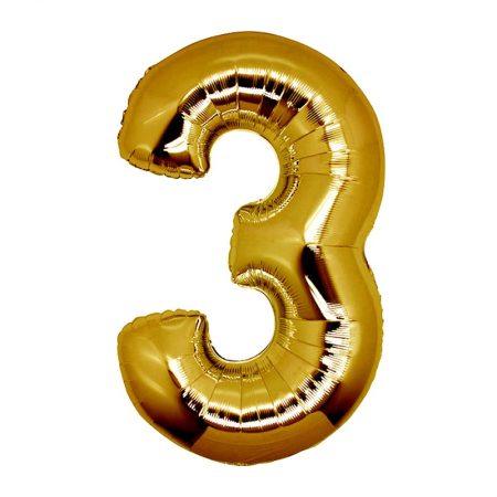 3 Jahr gold Folienballon - Tortendekoshop