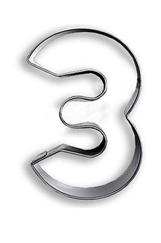 3 Jahr Mini Ausstechform, Edelstahl - Tortendekoshop