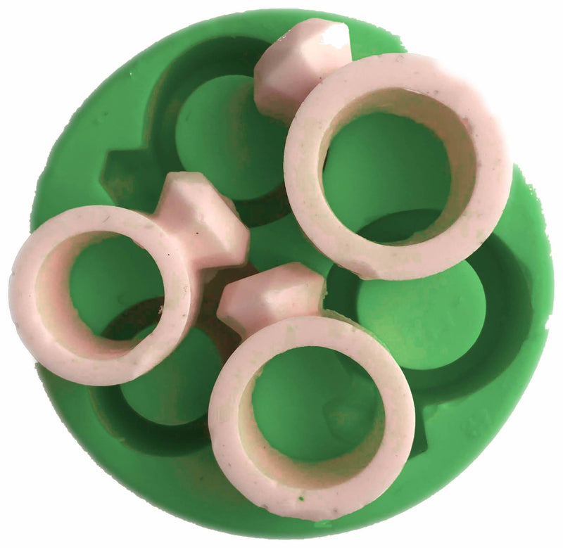 3D Diamant, Ringe Silikonform - Tortendekoshop