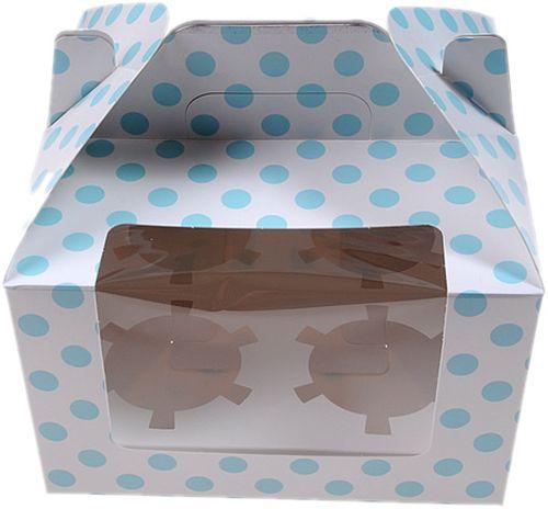 4er Cupcake Schachteln blau - Tortendekoshop
