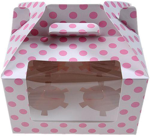 4er Cupcake Schachteln rosa - Tortendekoshop