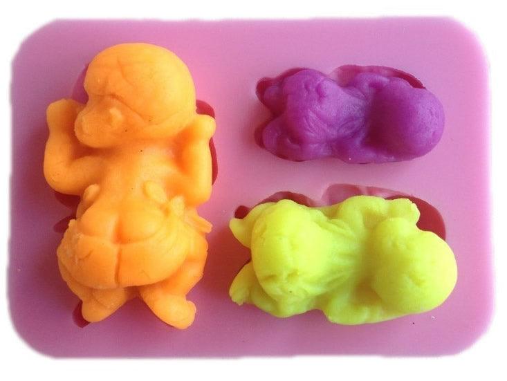 4er Schlafende Baby Silikonform - Tortendekoshop