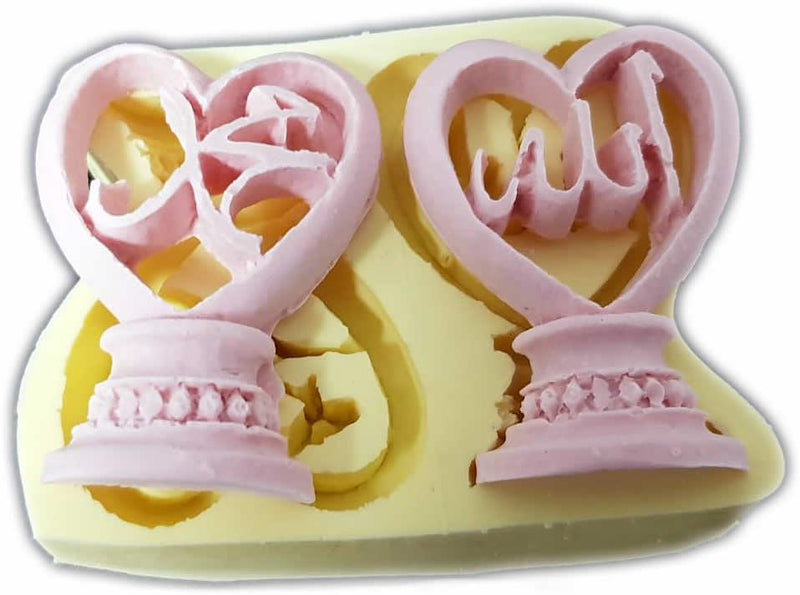 Allah, Hz. Muhammed geschrieben in Herz Silikonform - Tortendekoshop