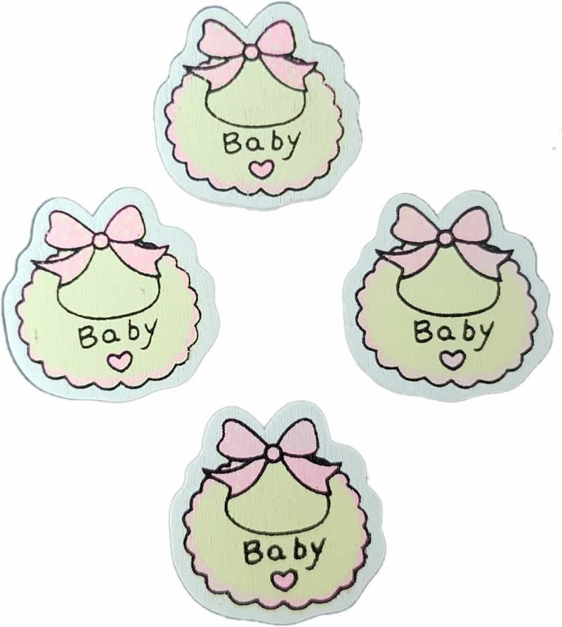 Aufkleber Baby Holz Deko, rosa - Tortendekoshop
