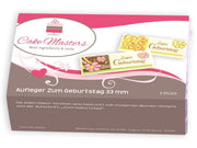 Aufleger zum Geburtstag Dekor, 33mm, 3 Stück - Tortendekoshop