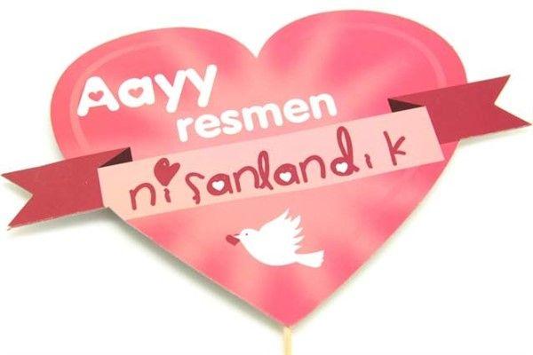 Ay Resmen Nisanlandik (wir sind offiziell Verlobt) Deko Sprechballon - Tortendekoshop