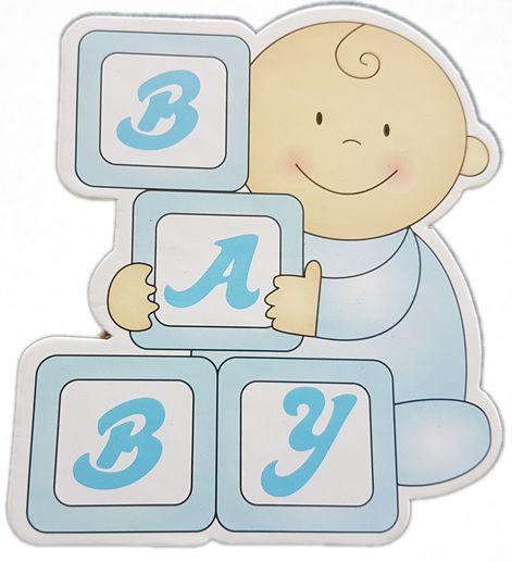 Baby Boys Deko Karton mit ABC - Tortendekoshop