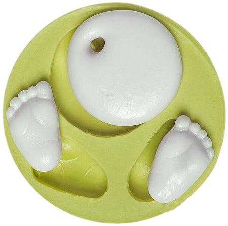 Baby Füße mit Bauchnabel Silikonform - Tortendekoshop