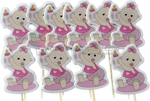 Baby Girl rosa Kuchen Topper, Cupcake Picks - Tortendekoshop