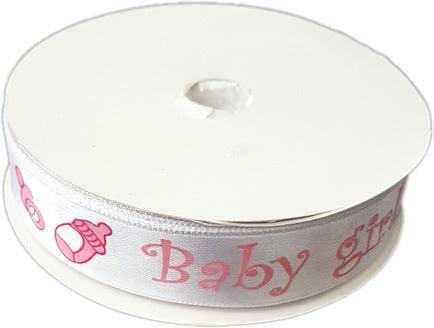 Baby Girl Satin Band, 2cm - Tortendekoshop