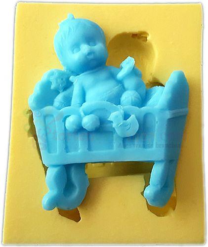 Baby im Babywagen Silikonform - Tortendekoshop