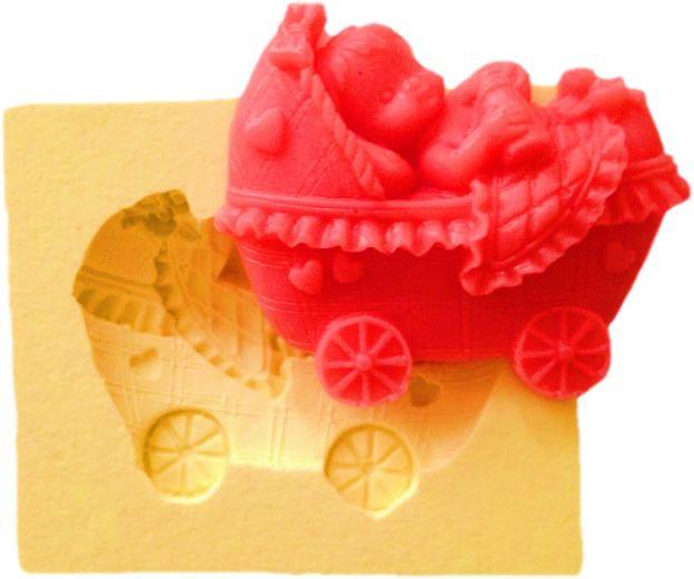 Baby im Babywagen Thema Silikonform - Tortendekoshop