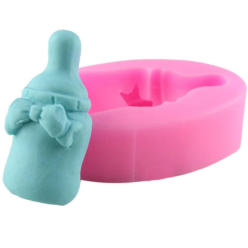 Baby Milchflasche mit Schleife Silikonform - Tortendekoshop