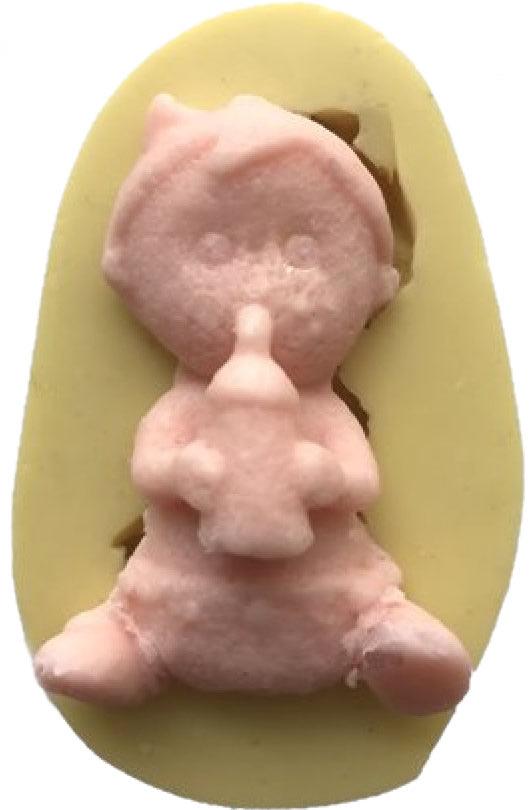 Baby mit Milchflasche Silikonform - Tortendekoshop